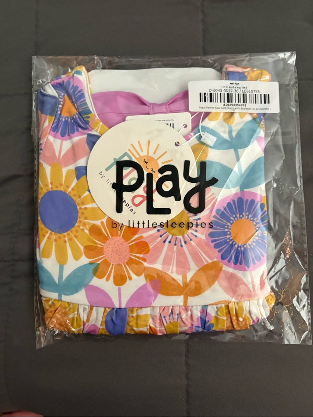 Little Sleepies Floral Ruffle Dress - Pink, Yellow, Blue, Orange